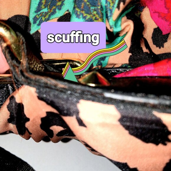 Betsey Johnson large animal rose print bag with detachable shoulder strap - Picture 8 of 9